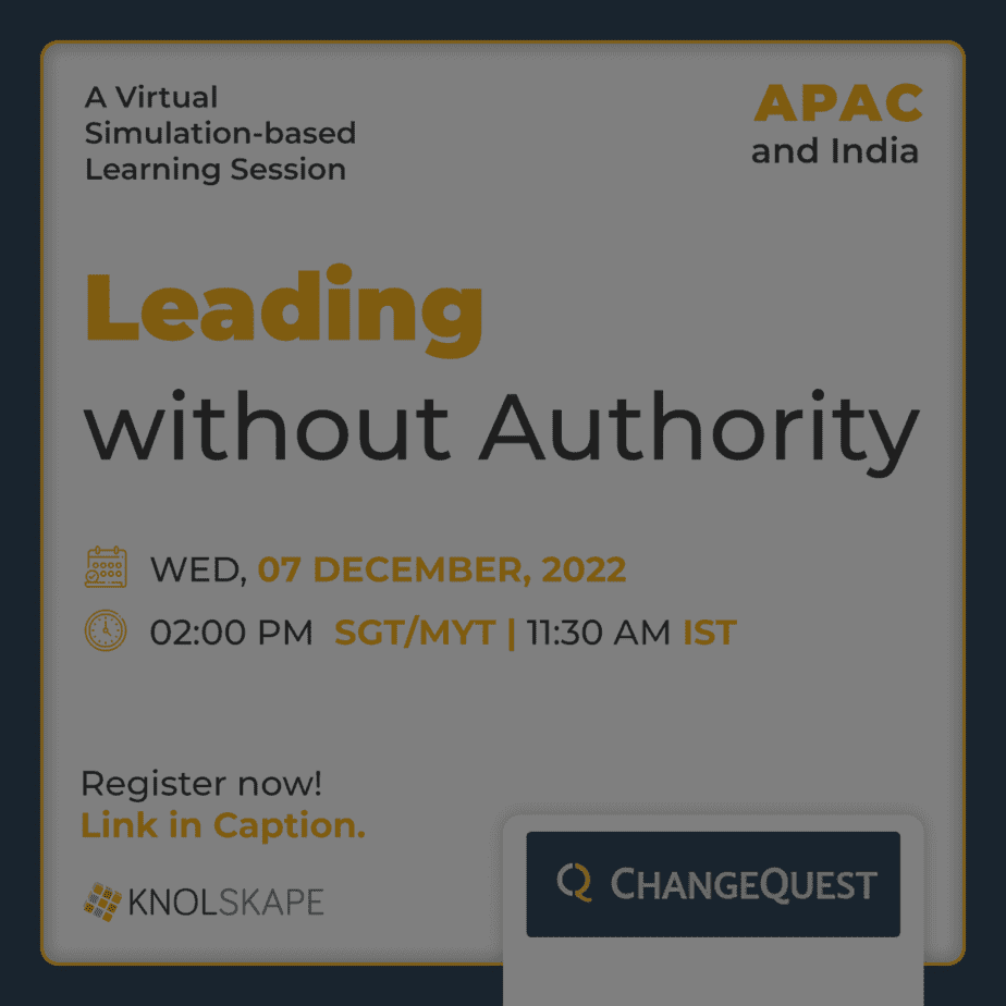 Leading Without Authority – a simulation based learning session by KNOLSKAPE